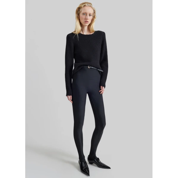The Frankie Shop Ninetta Jersey Tights in Black, view 6