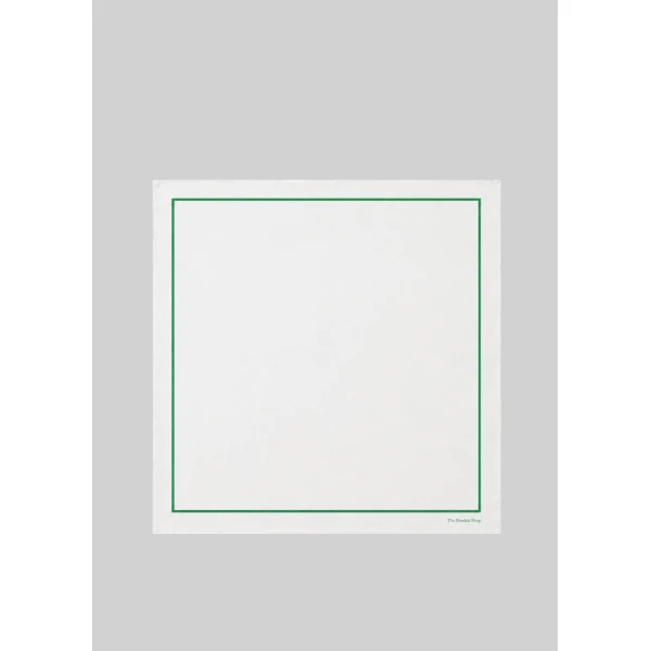 The Frankie Shop Oris Silk Scarf in White and Green, view 3