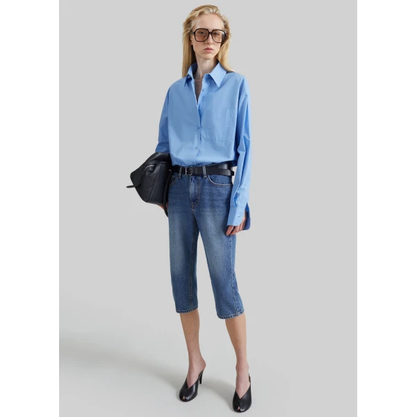 The Frankie Shop Oze Capri Jeans in Medium Wash, view 2