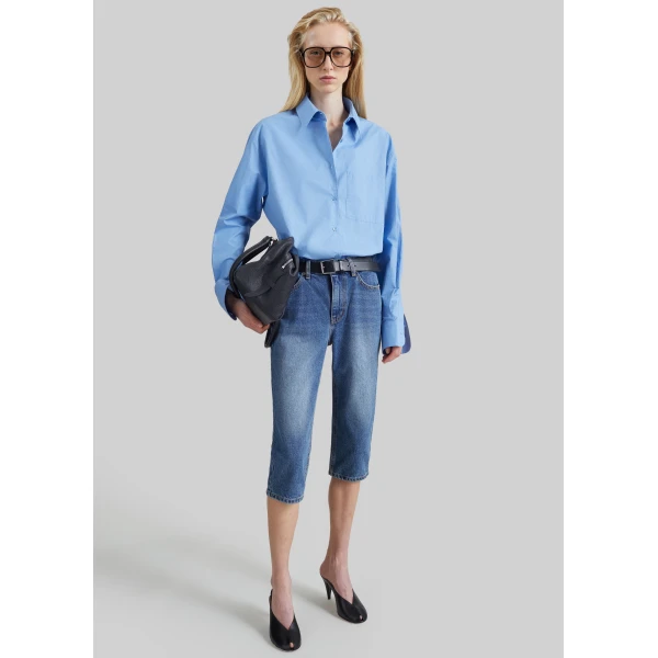 The Frankie Shop Oze Capri Jeans in Medium Wash, view 6
