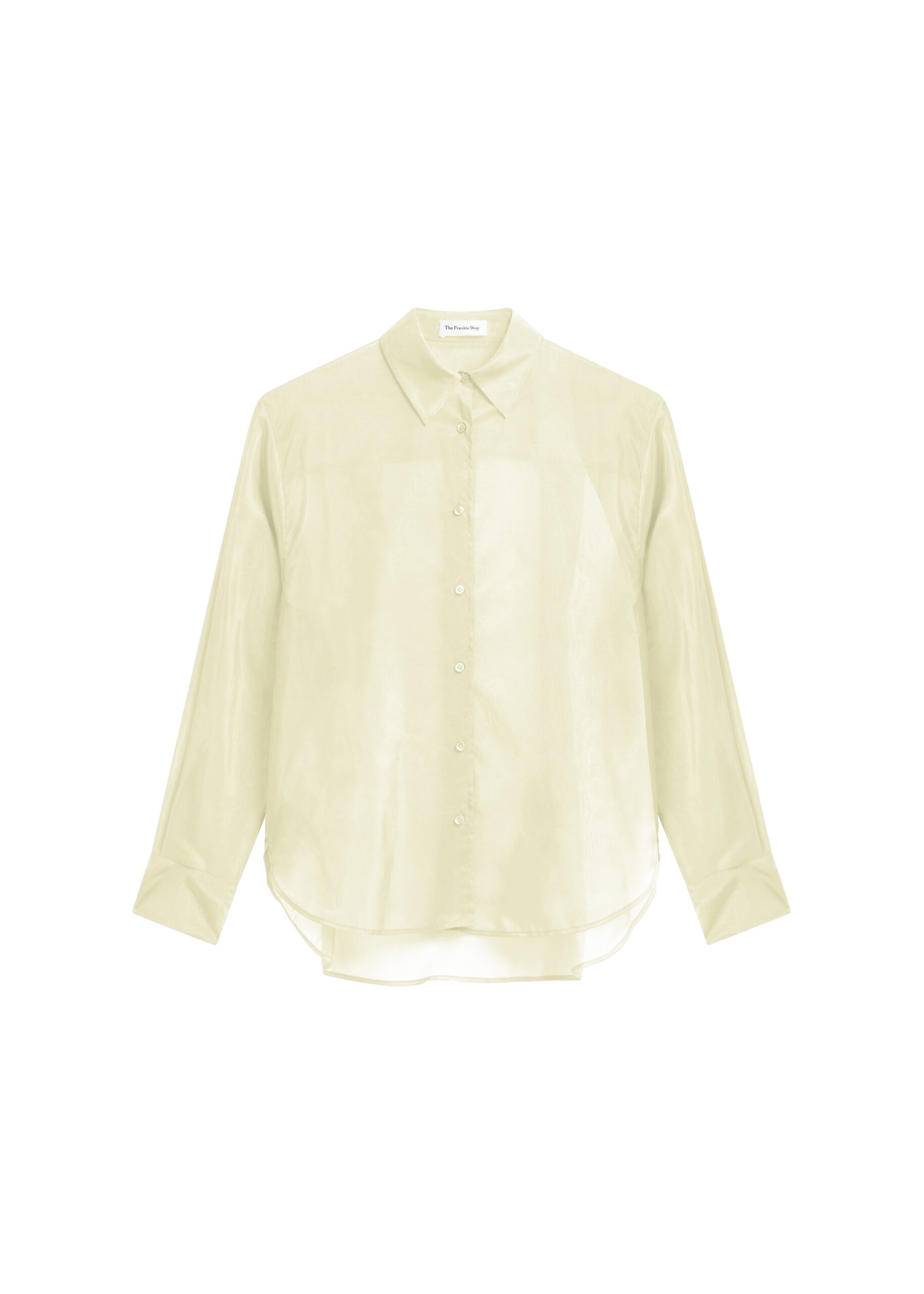 The Frankie Shop Peri Sheer Shirt in Pale Yellow | Tops | Coveti The Frankie Shop Peri Sheer Shirt in Pale Yellow