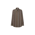 The Frankie Shop Peri Shirt in Brown Multi Stripe