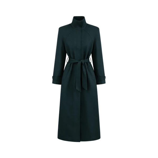 Skye Padded Trench Coat in Bottle Green