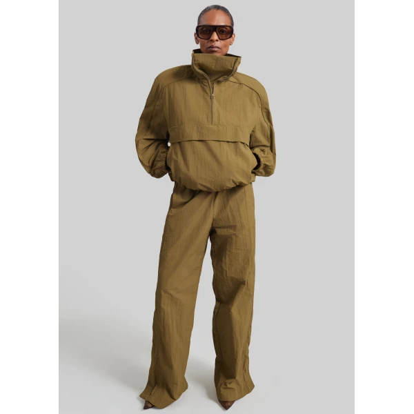The Frankie Shop Sora Funnel Neck Anorak in Pale Olive, view 6
