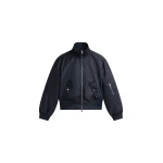 The Frankie Shop Storm Cropped Bomber Jacket in Navy