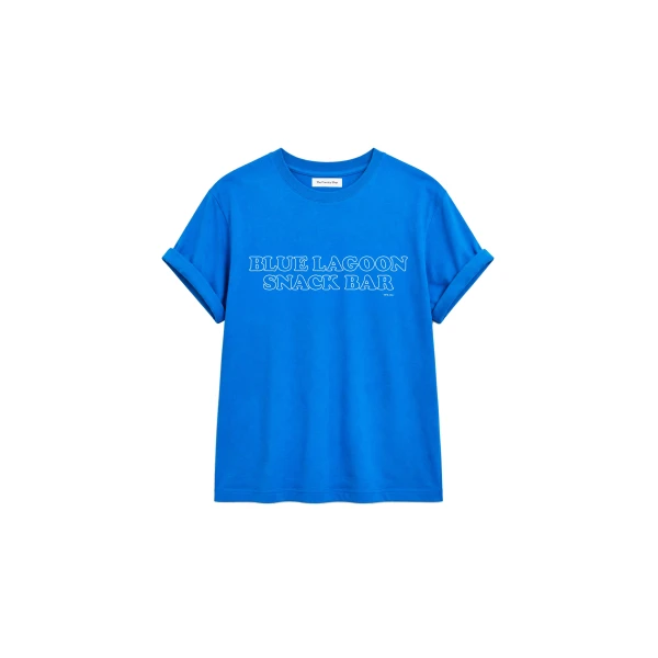 The Frankie Shop TFS Blue Lagoon Snack Bar T-Shirt in Blue Mix