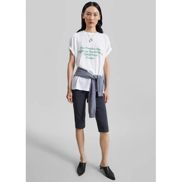The Frankie Shop TFS Saint-Claude T-Shirt in White and Green, view 3