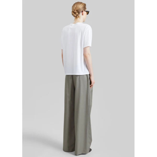 The Frankie Shop TFS Saint-Claude T-Shirt in White and Green, view 5