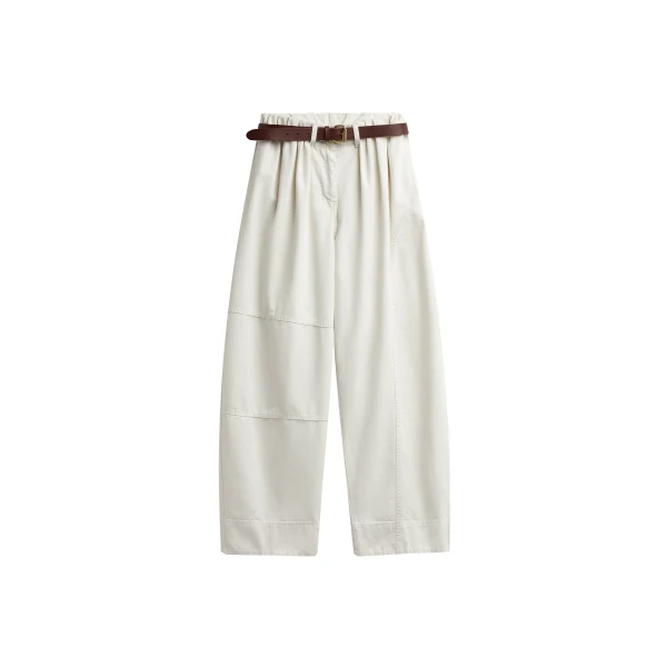 Teano Curved Pants in Off White