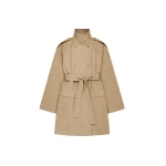 The Frankie Shop Tess Midi Short Trench in Beige