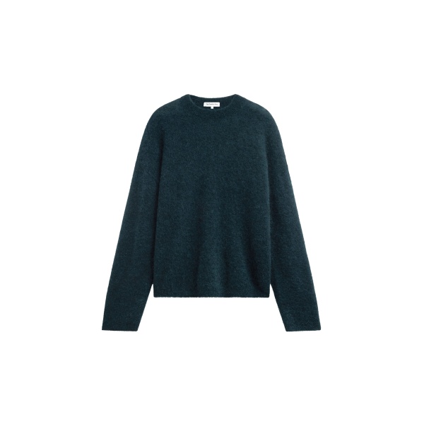 Timea Mohair Fuzzy Sweater in Bottle Green