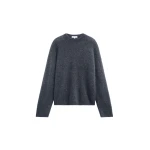 The Frankie Shop Timea Mohair Fuzzy Sweater in Dark Grey