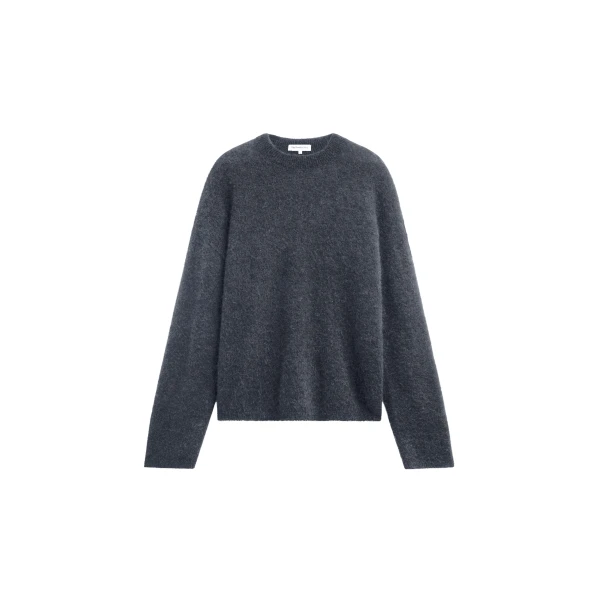 Timea Mohair Fuzzy Sweater in Dark Grey