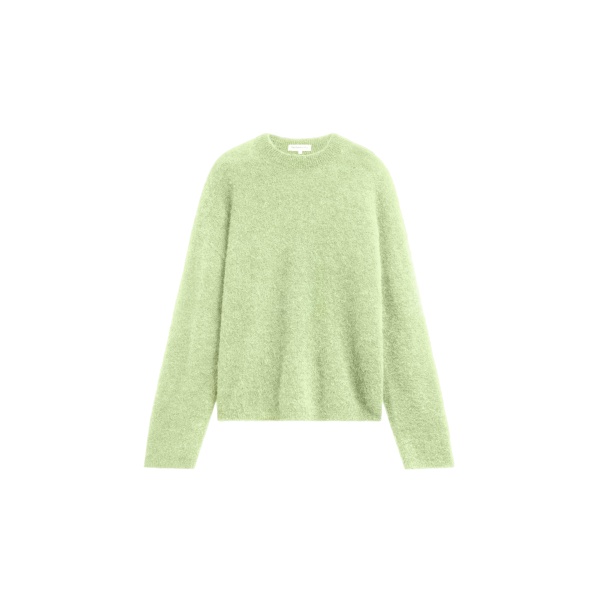 Timea Mohair Fuzzy Sweater in Lime