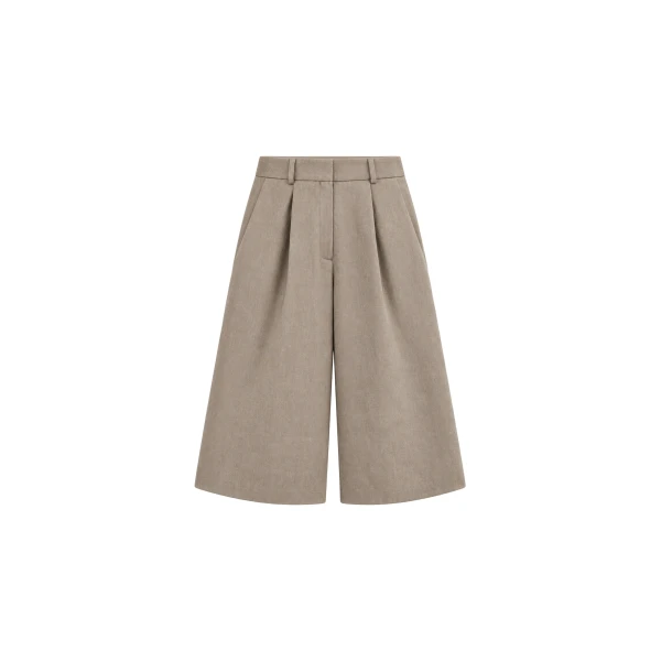 Varesse Twill Bermuda Shorts in Taupe