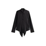 The Frankie Shop Velia Cut-Out Back Shirt in Black