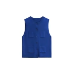 The Frankie Shop Villena Knit Vest in Blue