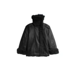 The Frankie Shop Viola Funnel Neck Jacket in Black