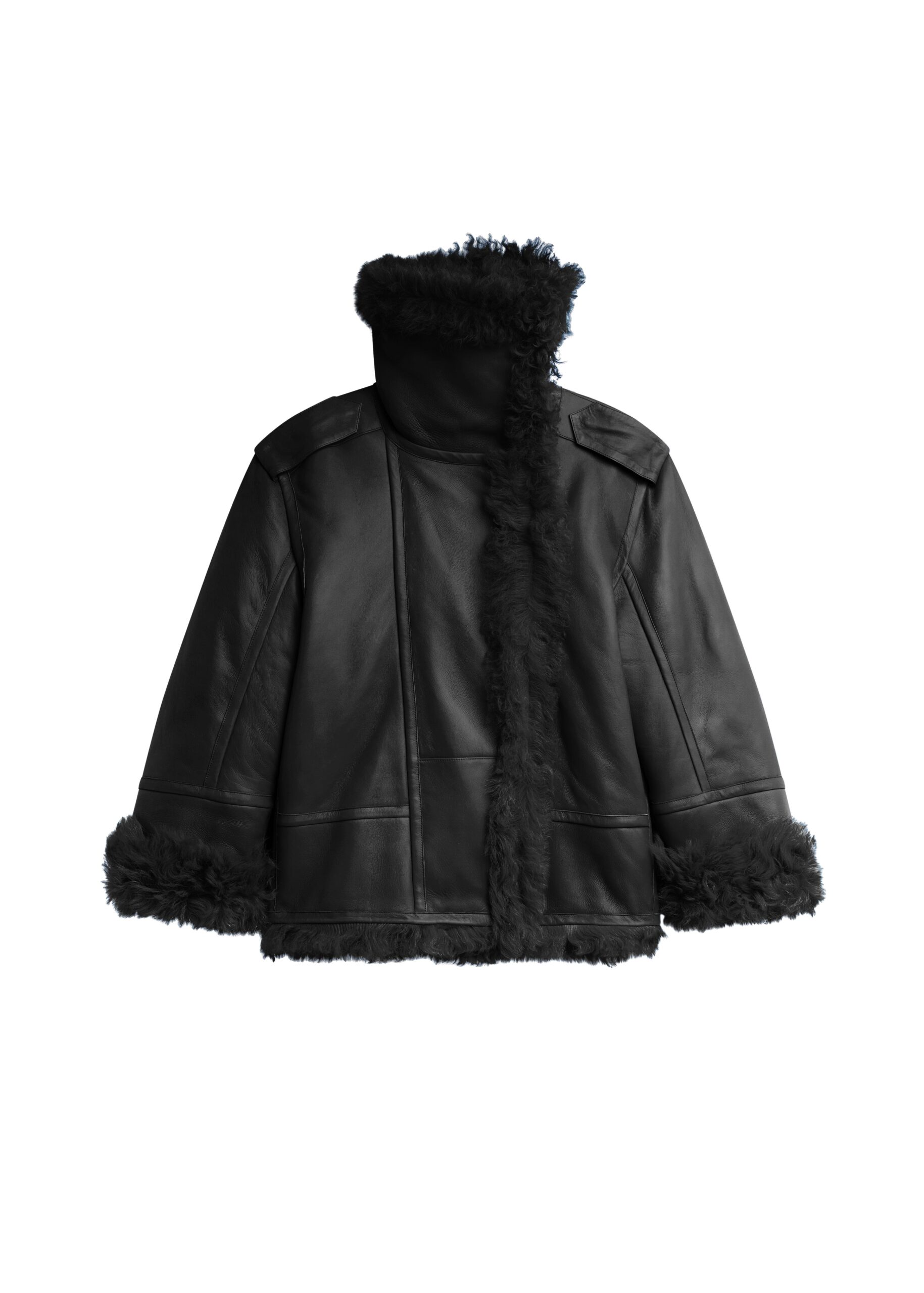 The Frankie Shop Viola Funnel Neck Jacket in Black | Jackets | Coveti The Frankie Shop Viola Funnel Neck Jacket in Black