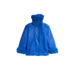 The Frankie Shop Viola Funnel Neck Jacket in Cobalt