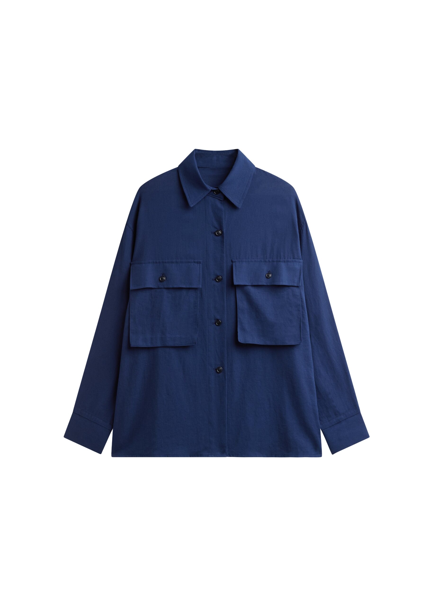 The Frankie Shop Vito Utility Shirt in Navy | Tops | Coveti The Frankie Shop Vito Utility Shirt in Navy