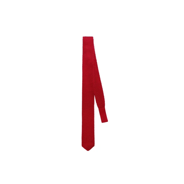 Zira Knitted Silk Tie in Red