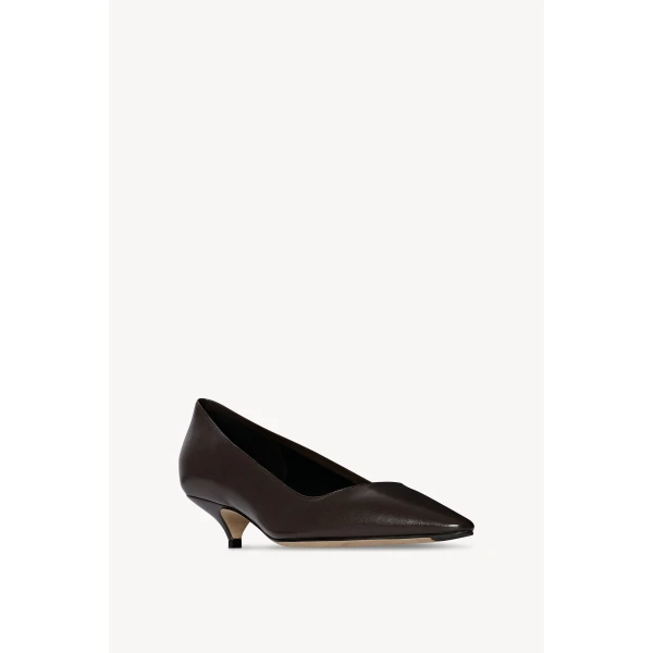 The Row Liisa Kitten Three Heel in Lacquer Brown, view 2
