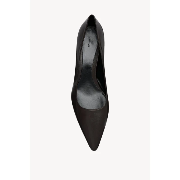 The Row Liisa Kitten Three Heel in Lacquer Brown, view 3