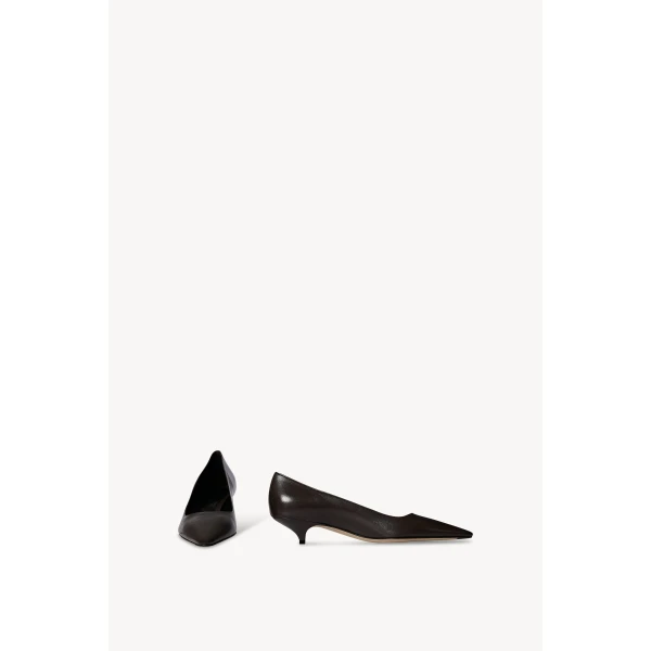 The Row Liisa Kitten Three Heel in Lacquer Brown, view 4