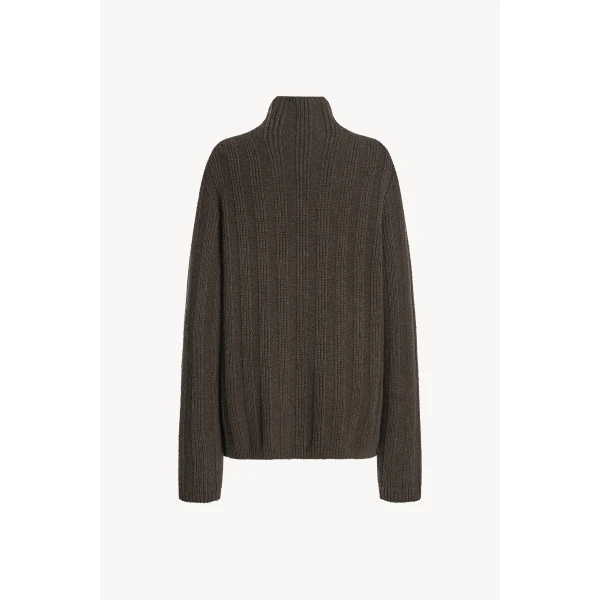 The Row Tartu Turtleneck in Nut Brown, view 2