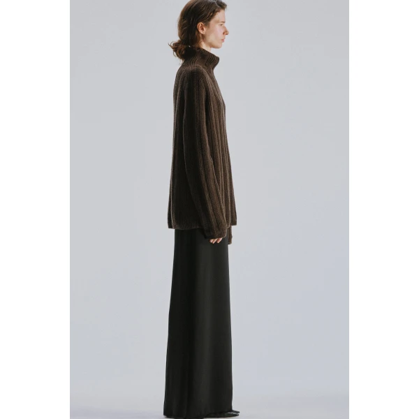 The Row Tartu Turtleneck in Nut Brown, view 4