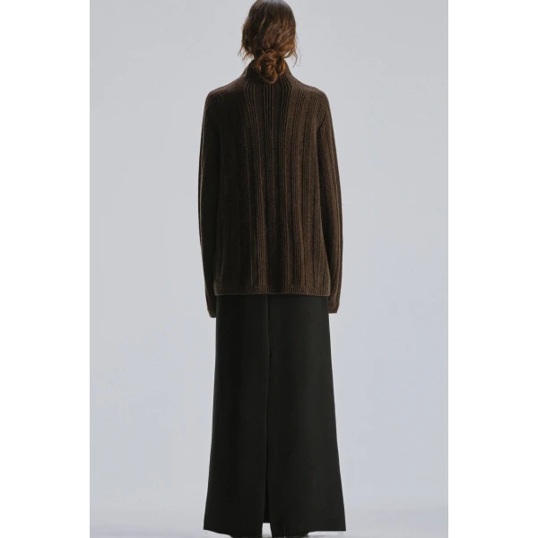 The Row Tartu Turtleneck in Nut Brown, view 5