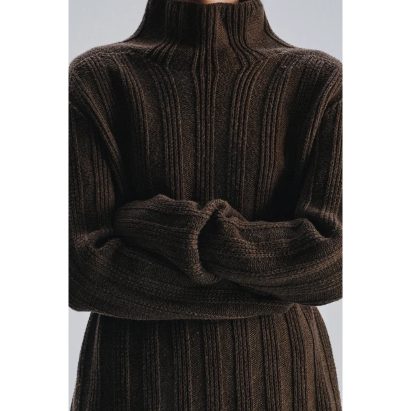 The Row Tartu Turtleneck in Nut Brown, view 6