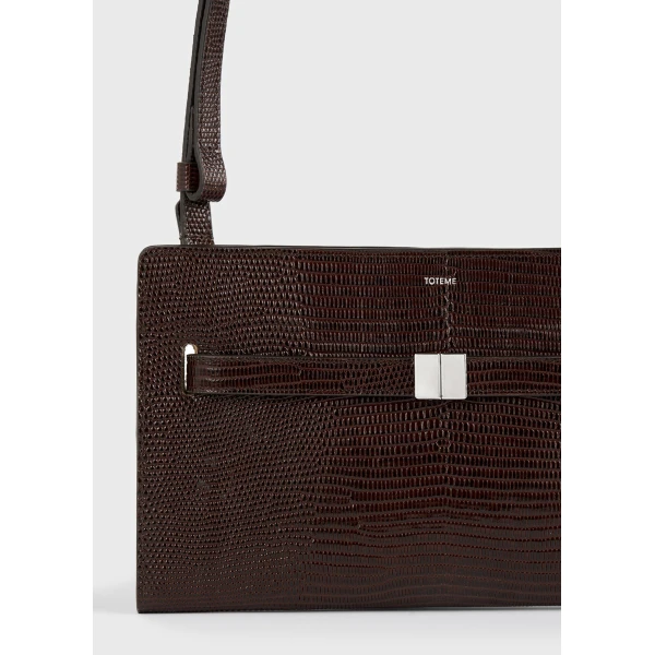 Toteme Belted lizard-embossed crossbody in Brown, view 4