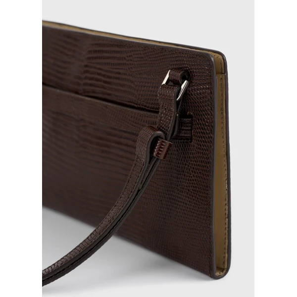 Toteme Belted lizard-embossed crossbody in Brown, view 5