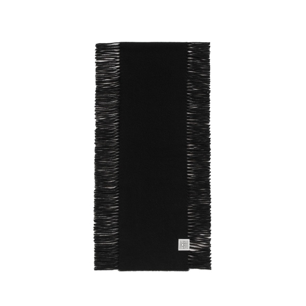 Toteme Cashmere tassel scarf in Black