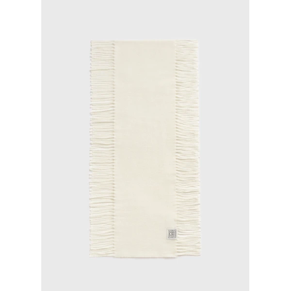 Toteme Cashmere tassel scarf in Off-white, view 5