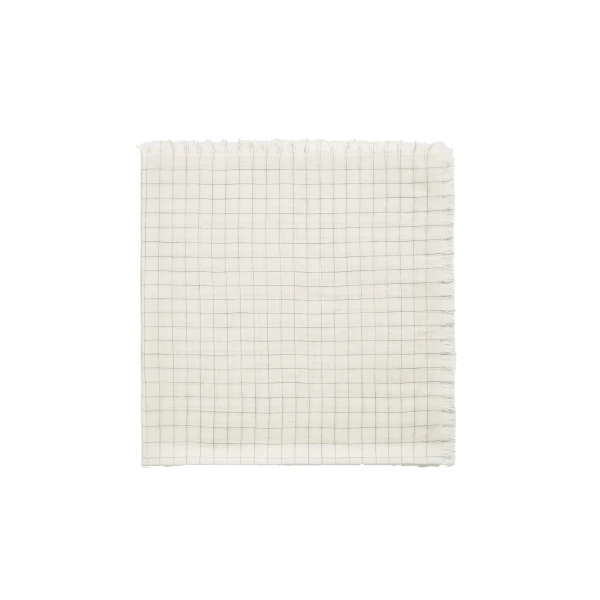 Toteme Checked light wool scarf in Ecru / Black