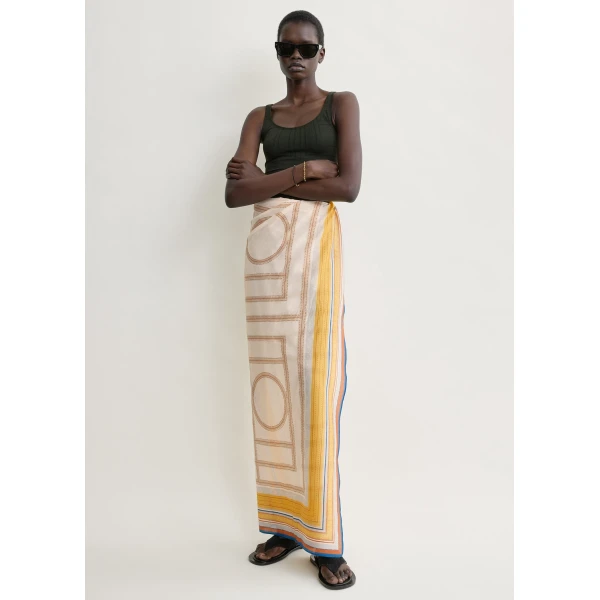 Toteme Collector sarong in Cream / Daffodil, view 3