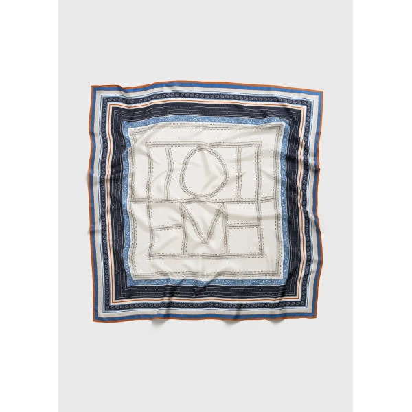 Toteme Collector scarf in Ecru navy, view 6
