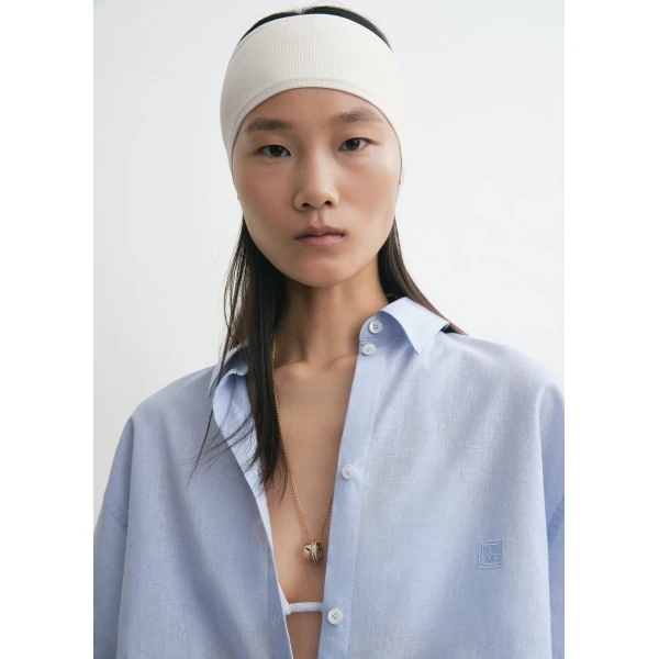 Toteme Compact knit headband in White, view 2