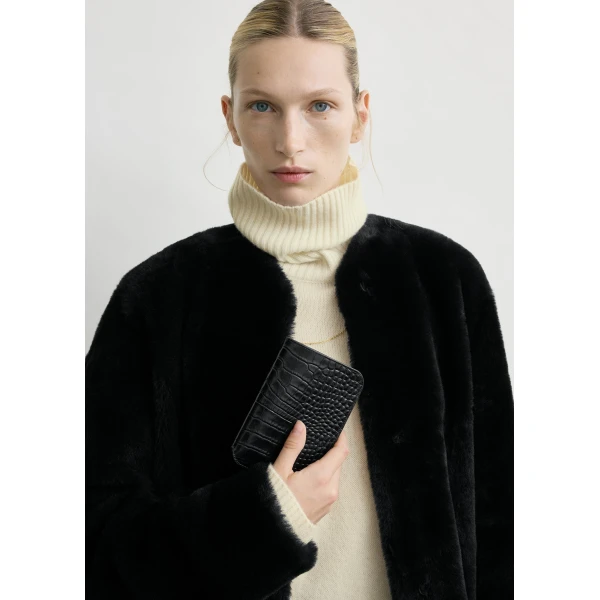 Toteme Croco-embossed passport holder in Black, view 2