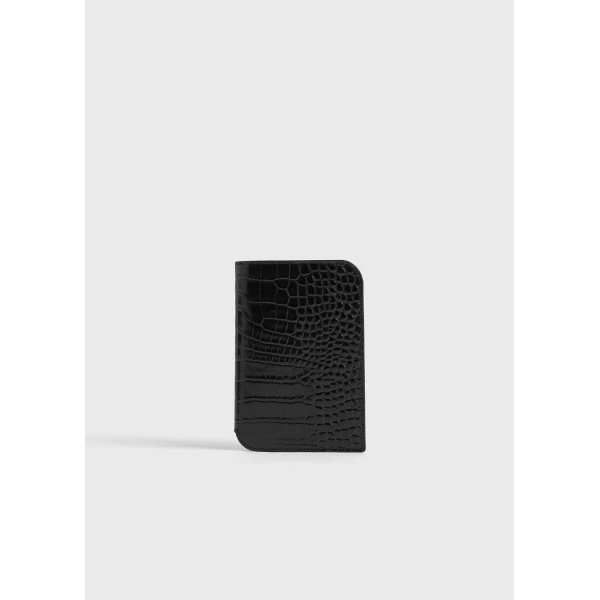 Toteme Croco-embossed passport holder in Black, view 5