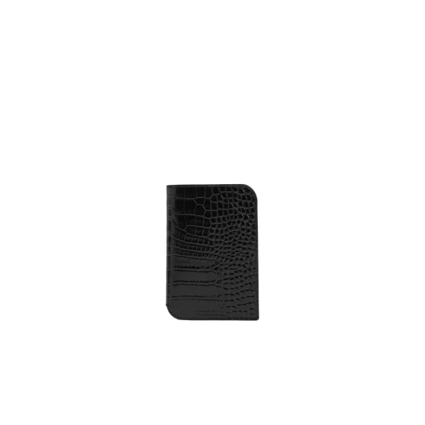 Toteme Croco-embossed passport holder in Black