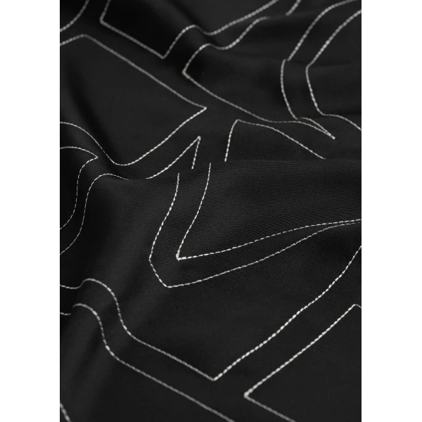 Toteme Embroidered monogram silk scarf in Black, view 5