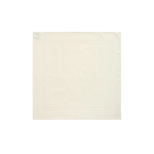 Toteme Embroidered monogram silk scarf in Cream