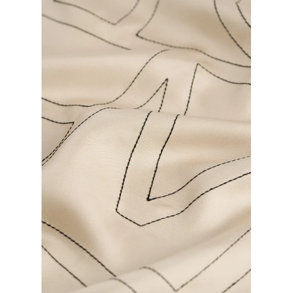Toteme Embroidered monogram silk scarf in Ivory, view 5