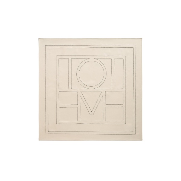 Toteme Embroidered monogram silk scarf in Ivory