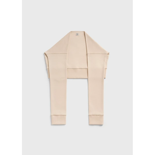 Toteme Jersey sleeve scarf in Ecru, view 5