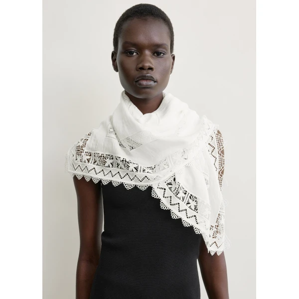 Toteme Lace scarf in White, view 3
